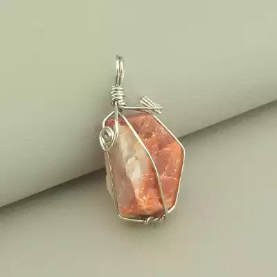 🏷️️ Кулон Кварц у дроті 45х20мм. F-103497