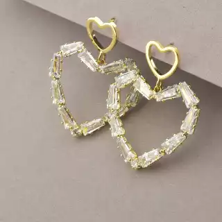 Сережки пусети Saiya Фіаніт (позолота 18к)