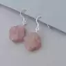 🏷️️ Сережки петля Полуничний кварц (срібло 925 проба) F-89540