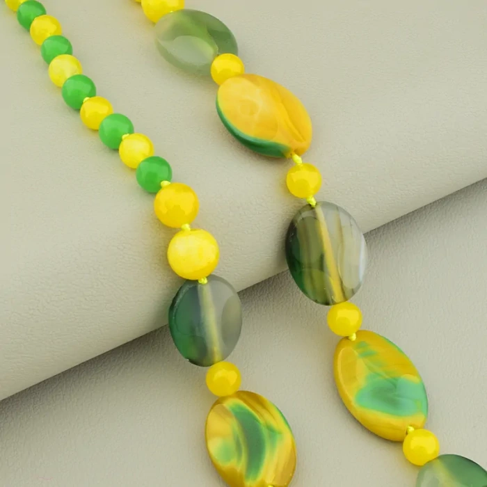 🏷️️ Намисто агат (55 см, сталь, 28х20 мм) ss_105053