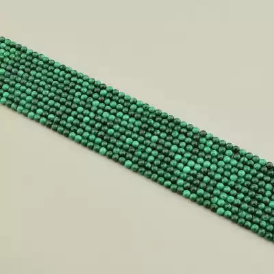 Намистини Малахіт 39 см 3.3 мм. (без застібки)
