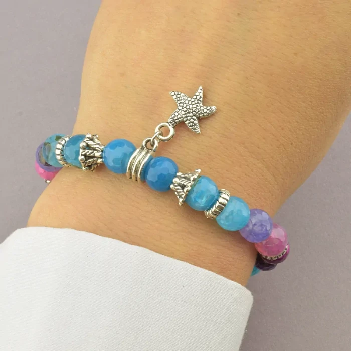 🏷️️ Браслет резинка Агат 17 см ss_70346