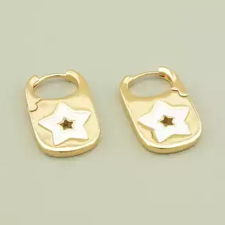 Сережки зірочки кільця Xuping Емаль (позолота 18к)