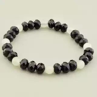 Браслет на резинці Чеський кришталь, Агат 18 см