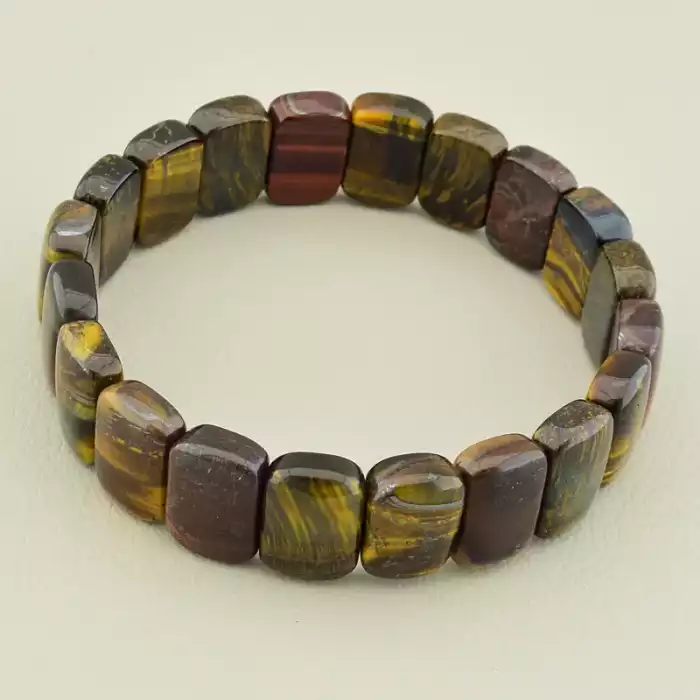 🏷️️ Браслет на резинці Тигрове око, Бичаче око, Соколине око 19.5 см ss_106587