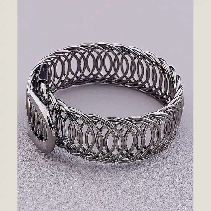 🏷️️ Браслет без застібки FJ 17 см хром ss_72424