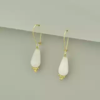 Сережки висюльки з французьким замком Кварц