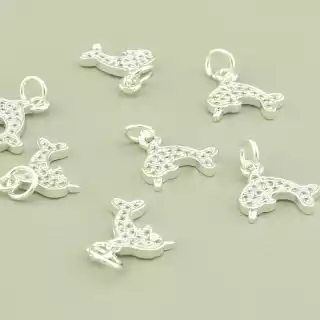 Кулон Фіаніт 11х12 мм. (родій)