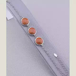 Браслет з карабіном Авантюрин 19 см