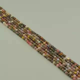 Намистини Самоцвіти 38 см. на нитці (натуральне каміння, без застібки) квадратної форми