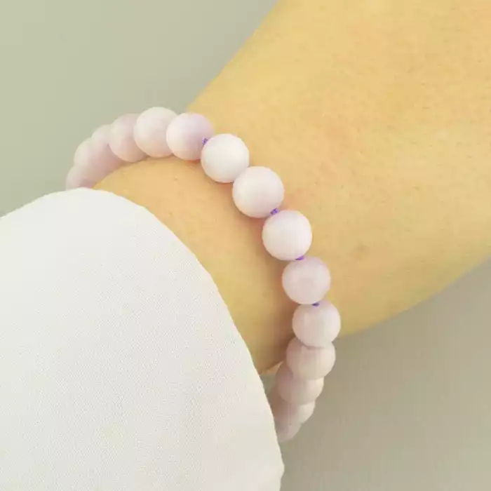 🏷️️ Браслет резинка Кунцит 18 см. 7,5 мм. ss_101255