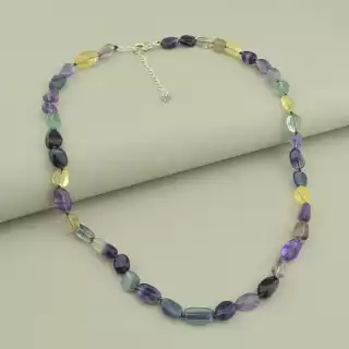 Намисто Флюорит (cрібло 925 проба) 46 см.