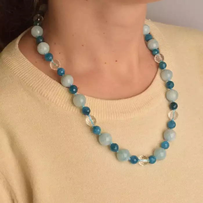 🏷️️ Намисто Аквамарин срібло (925 проба) 51 см. ss_94461