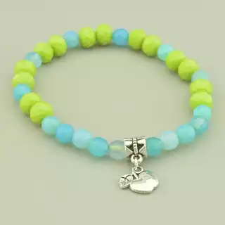 Браслет резинка Агат, Чеський кришталь 17 см.