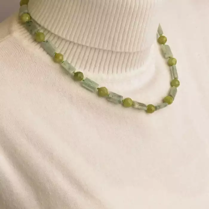 🏷️️ Намисто Жадеїт срібло (925 проба) 45 см. ss_94561