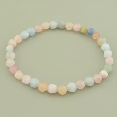 Браслет резинка Морганіт 19 см.