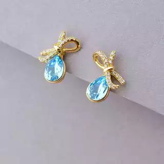 Сережки пусети Xuping Swarovski (позолота 18к)