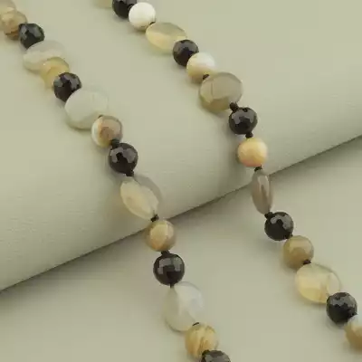 🏷️️ Намисто Агат, Чеський кришталь 57 см. F-102255