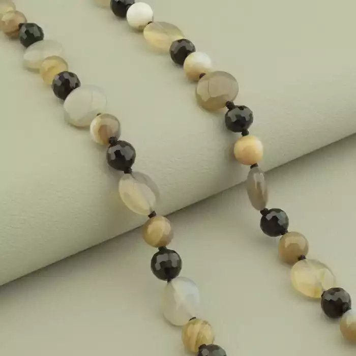 🏷️️ Намисто Агат, Чеський кришталь 57 см. ss_102255