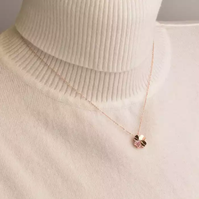 🏷️️ Підвіска квітка Saiya Фіаніт 41 см (позолота 18к рожева) ss_94864