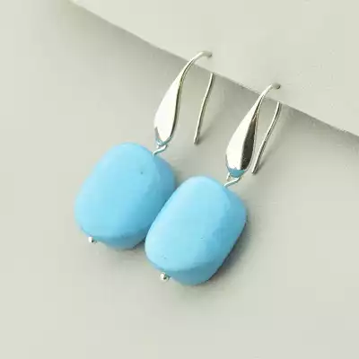 🏷️️ Намиста + Сережки Бірюза 43 см. F-94964