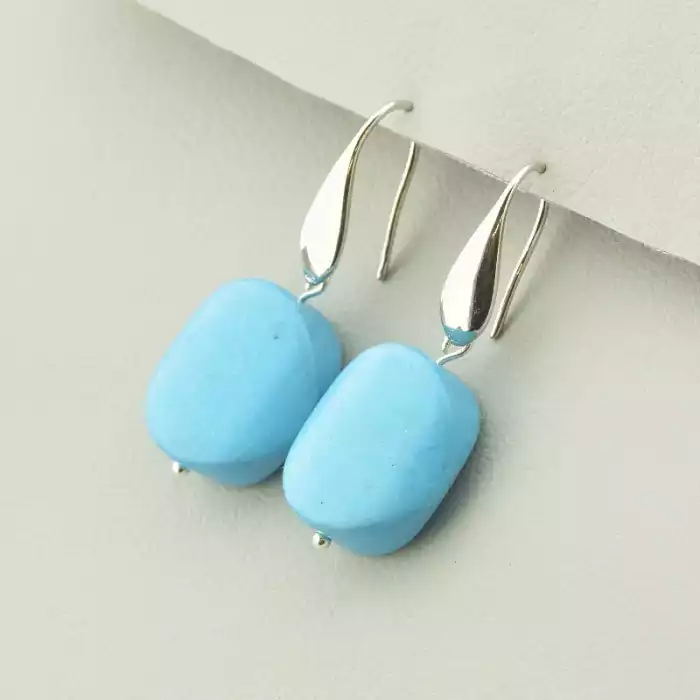 🏷️️ Намиста + Сережки Бірюза 43 см. ss_94964