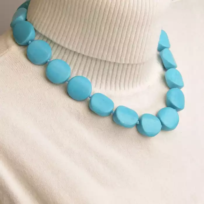 🏷️️ Намиста + Сережки Бірюза 43 см. ss_94964