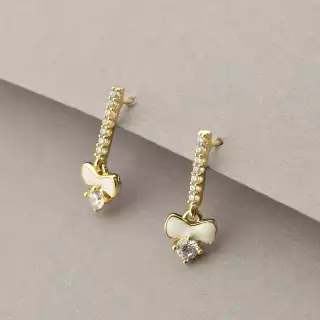 Сережки пусети Xuping Фіаніт (позолота 18к)