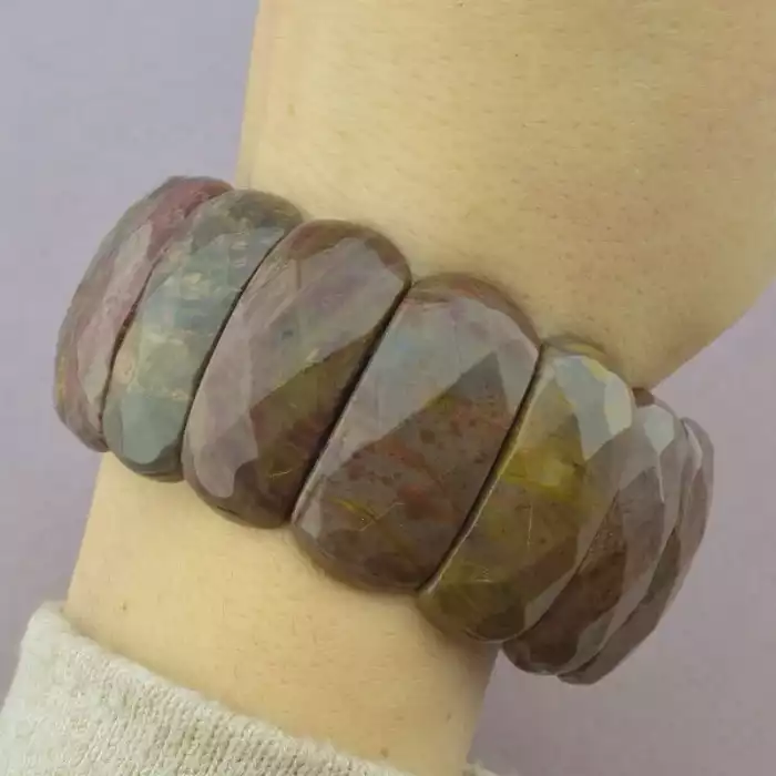 🏷️️ Браслет резинка Яшма 19 см. ss_88917