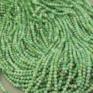 Намистини Бірюза 39 см. 3,5мм. на нитці (натуральне каміння, без застібки)