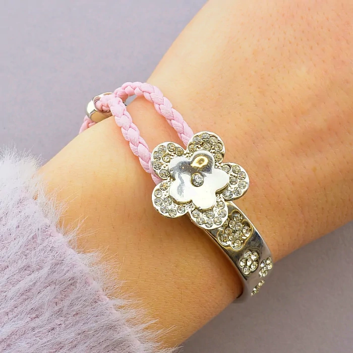 🏷️️ Браслет з шкіряним ремінецем Сrystal 18 см ss_80166