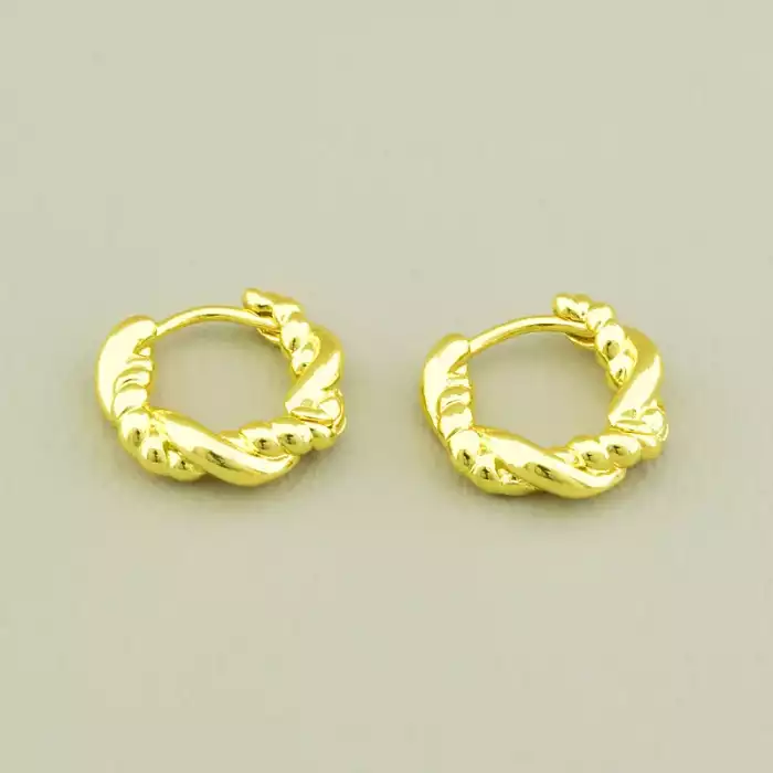 🏷️️ Сережки модні позолота 18к (лимонна) 15х15см. застібка кільце F-106486