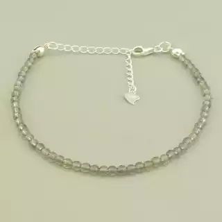 Браслет з карабіном Шпінель 18,5 см. (срібло 925 проба)