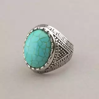 Перстень медична сталь Stainless Steel Бірюза