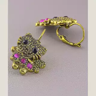 Сережки з англійським замком Fashion Сrystal