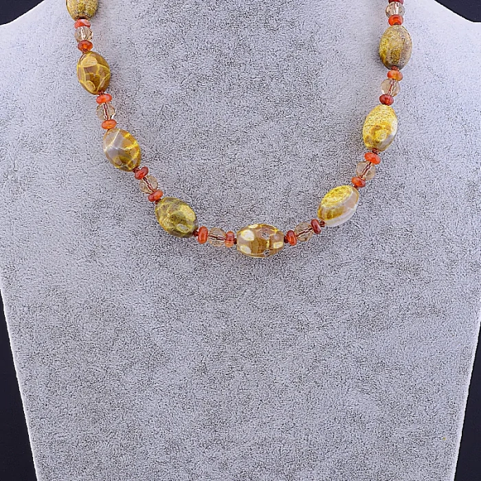 🏷️️ Намисто Яшма, Сердолік 45 см ss_65213