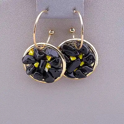 🏷️️ Сережки пусети Stainless Steel Агат F-85491