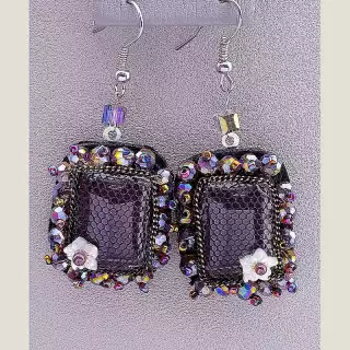 Сережки петельки Hand Made Агат