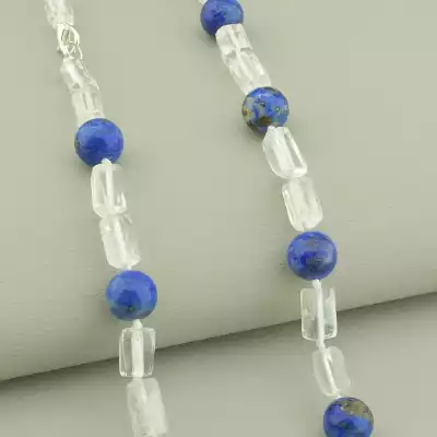 🏷️️ Намисто Лазуріт, Гірський кришталь 47 см. F-101656