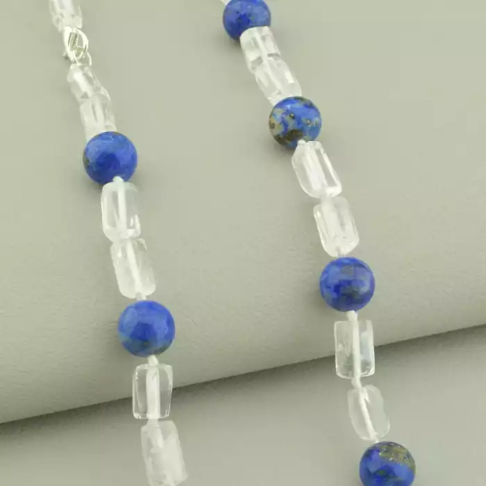 🏷️️ Намисто Лазуріт, Гірський кришталь 47 см. ss_101656