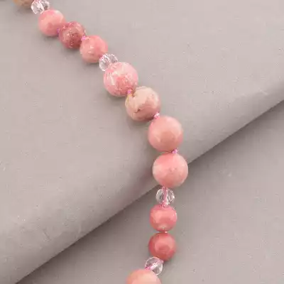 🏷️️ Намисто Родоніт срібло (925 проба) 48 см. F-94462