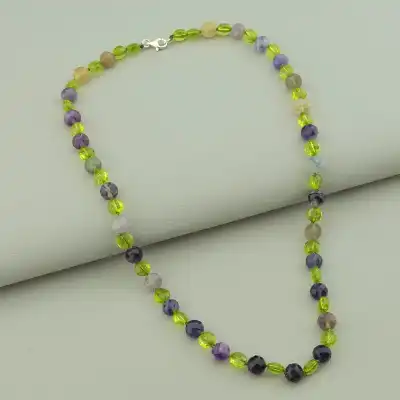 🏷️️ Намисто Аметист срібло (925 проба) 45 см. F-94562