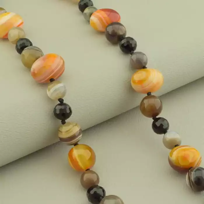 🏷️️ Намисто Агат, Чеський кришталь 47 см. ss_102256