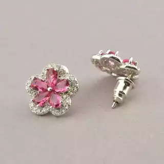 Сережки кліпси Фіаніт Saiya (родій)