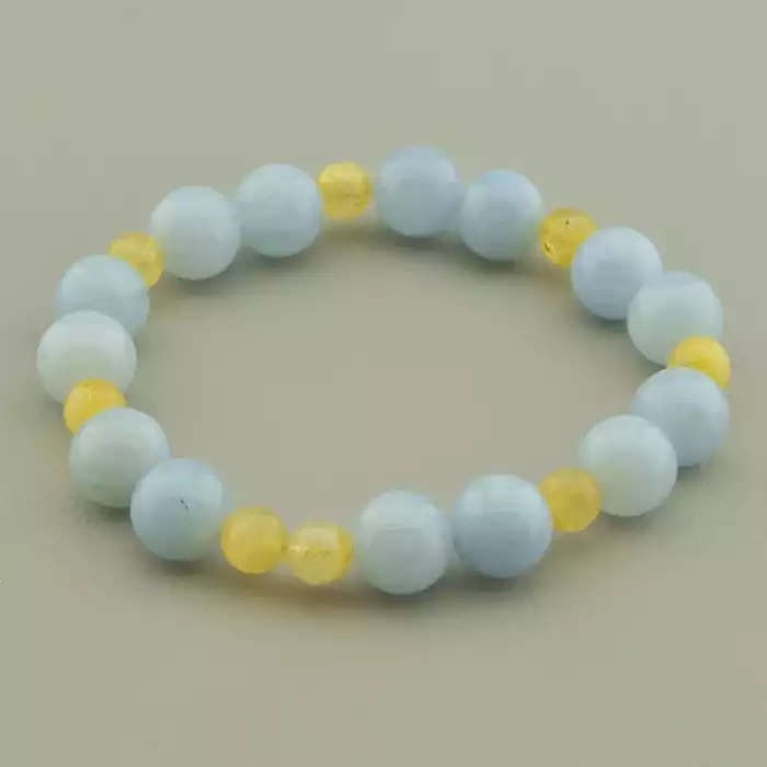 🏷️️ Браслет резинка Цитрін, Кварц 18 см. ss_95267