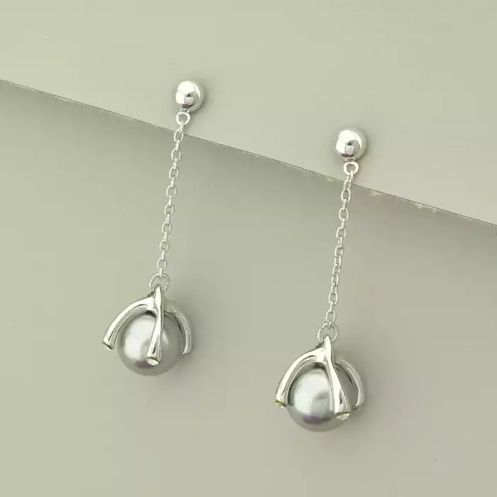 🏷️️ Підвіска + Сережки Майорка, Фіаніт 52 см. ss_102879