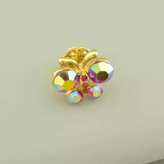 Брошка метелик Фіаніт