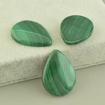 🏷️️ Кулон з малахітом зелений (30х22 мм) F-104554