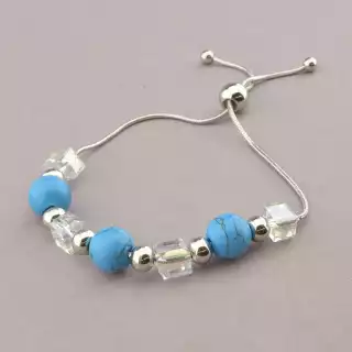 Браслет регульований Stainless Steel Бірюза 17 см