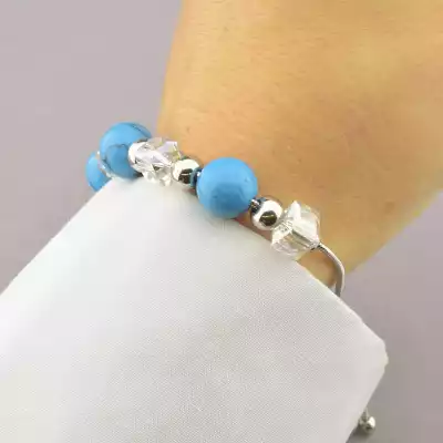 🏷️️ Браслет регульований Stainless Steel Бірюза 17 см F-69494